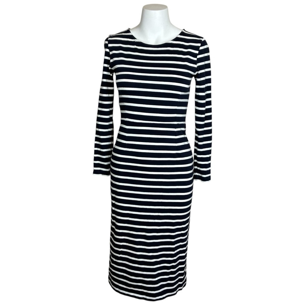 J.Crew Crew Neck Navy & White Stripe Sheath Dress- Sz 00